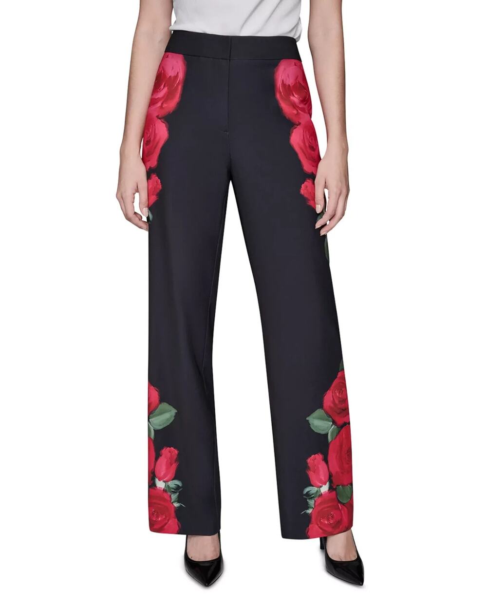 KARL LAGERFELD PARIS Rose Pants Black Size 10 3826